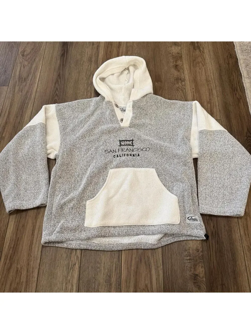 Vtg 90s Lagaci Sport San Francisco Terry Cloth Hoodie XL